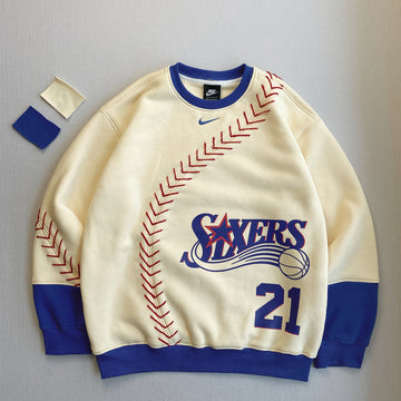 Baseball Seams 1-of-1  Reworked Crewneck Sweatshirt