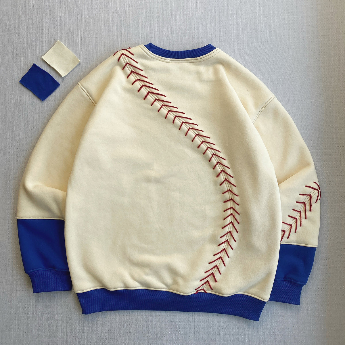 Baseball Seams 1-of-1  Reworked Crewneck Sweatshirt