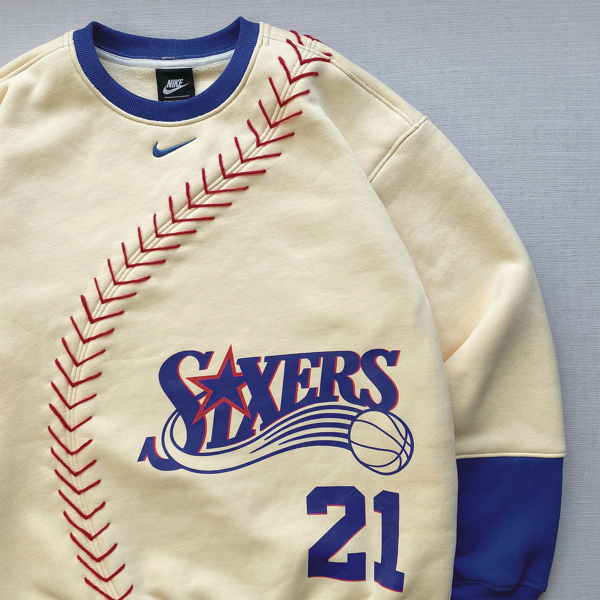 Baseball Seams 1-of-1  Reworked Crewneck Sweatshirt