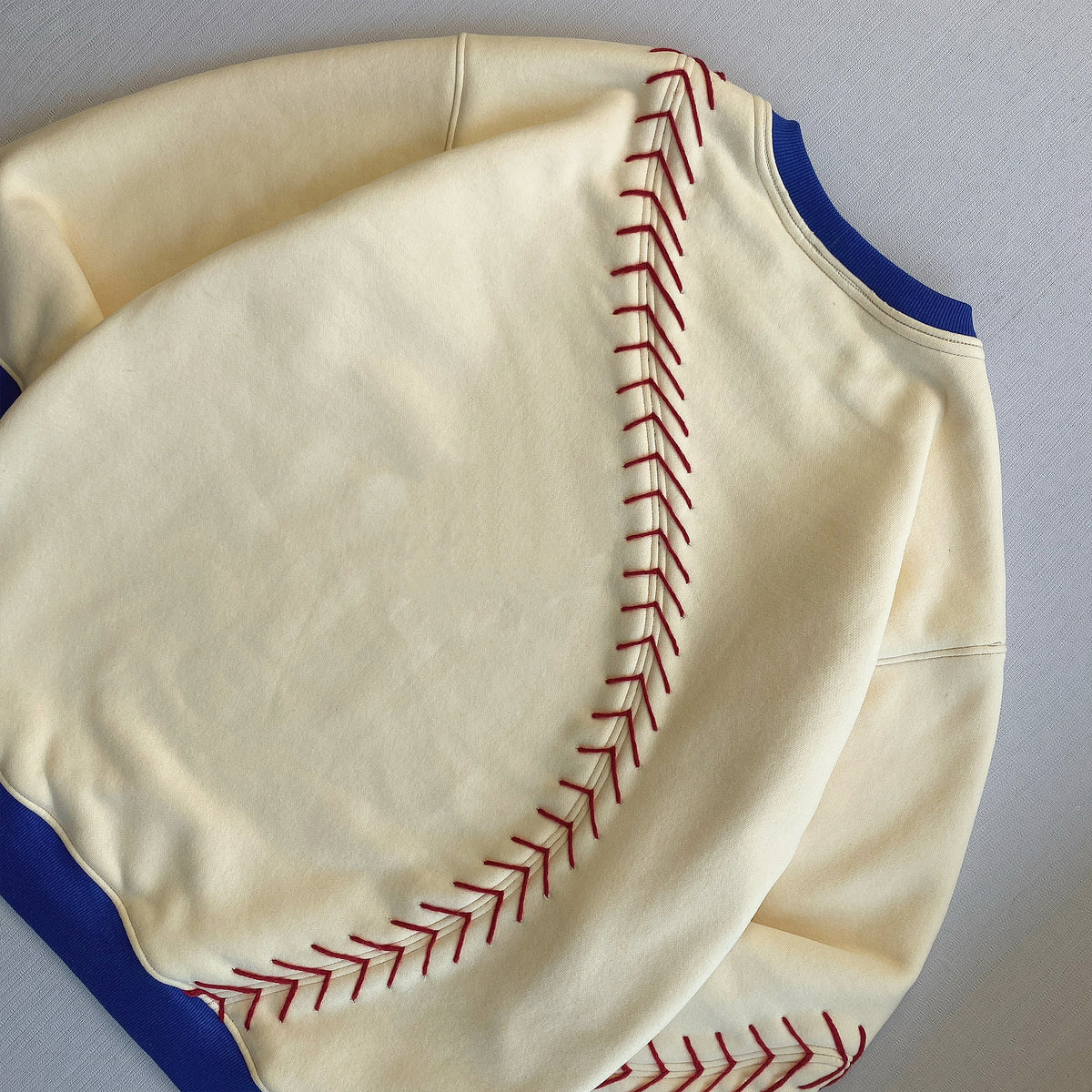 Baseball Seams 1-of-1  Reworked Crewneck Sweatshirt