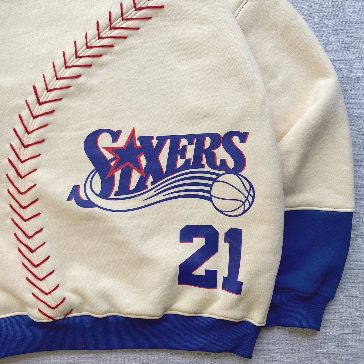 Baseball Seams 1-of-1  Reworked Crewneck Sweatshirt