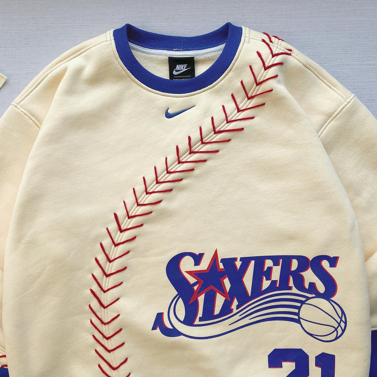 Baseball Seams 1-of-1  Reworked Crewneck Sweatshirt