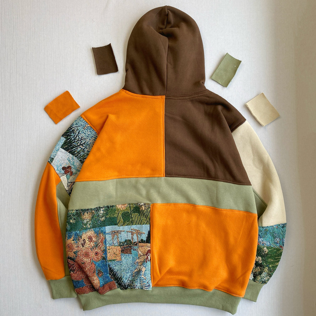 Reworked Patchwork Reworked Sample Handcrafted Art Patchwork Reworked Hoodie - Earth Canvas Edition – Cut ...