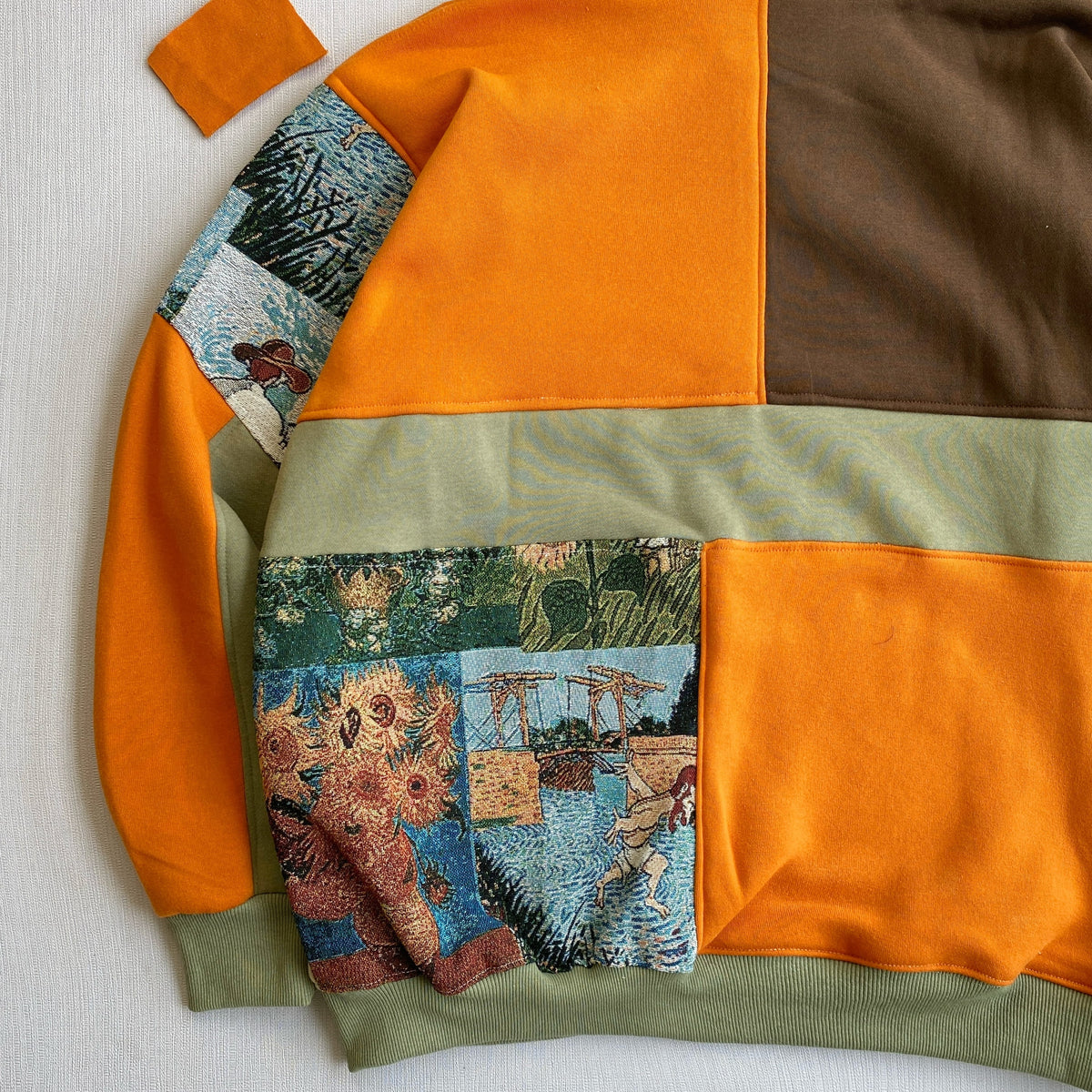 Reworked Patchwork Reworked Sample Handcrafted Art Patchwork Reworked Hoodie - Earth Canvas Edition – Cut ...