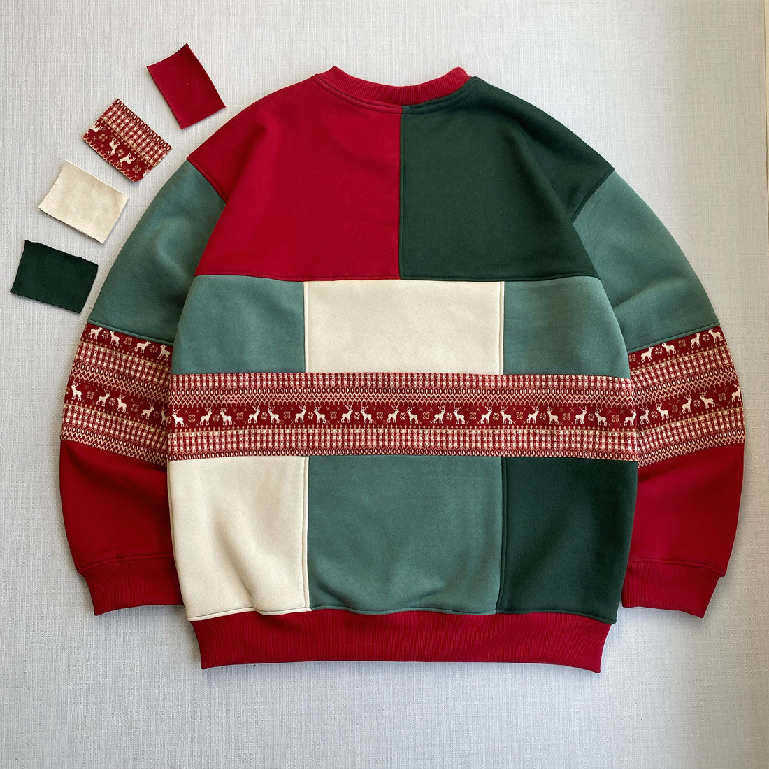 Merry & Bright 1-of-1 Holiday Patchwork Sweatshirt