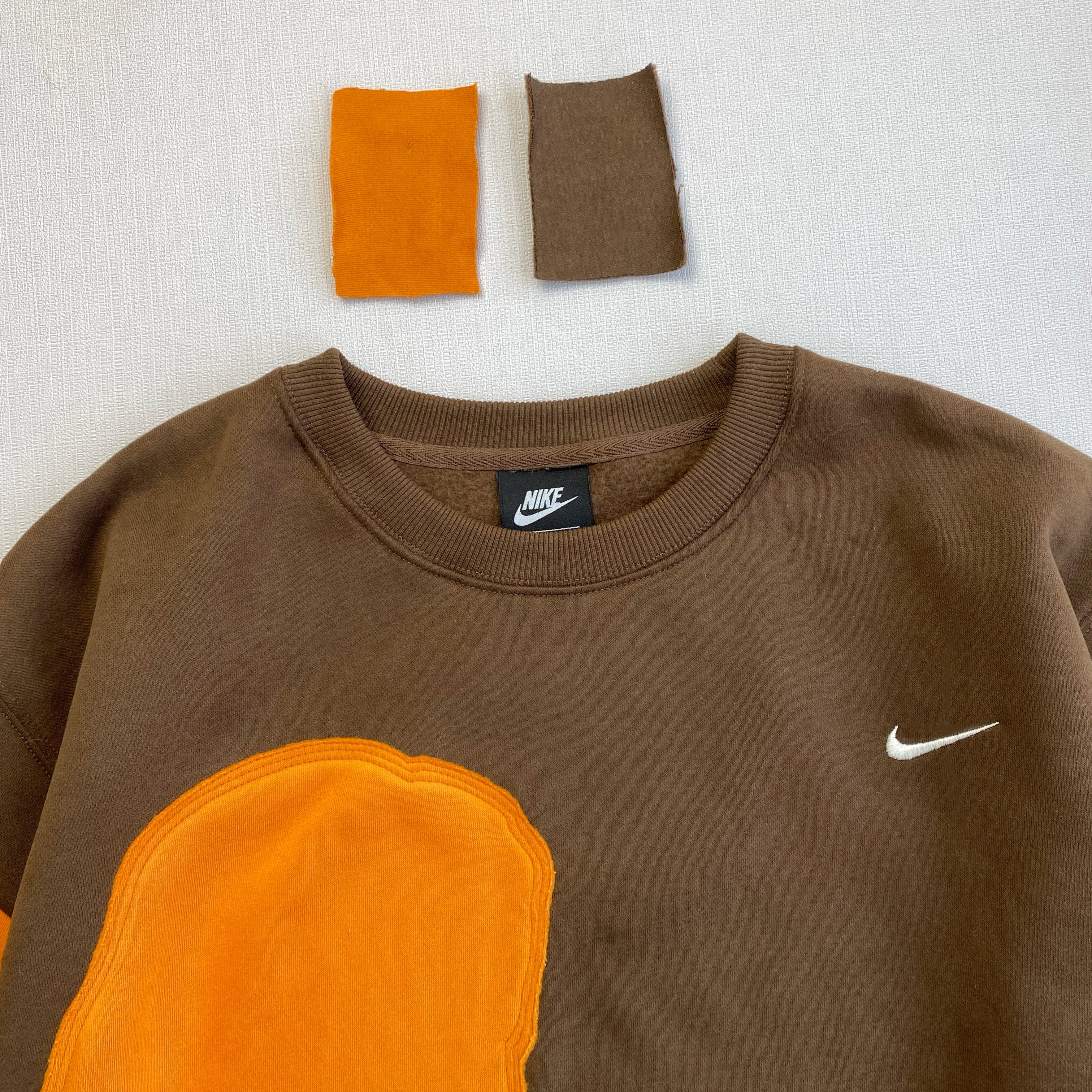 "Praying Hands" Reworked Sweatshirt - Brown/Orange