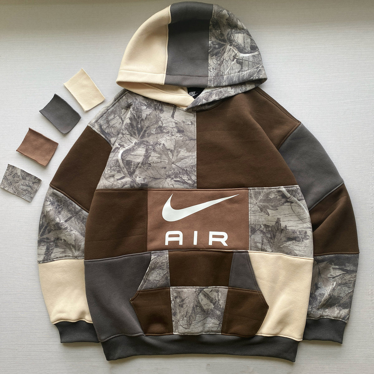 Timber & Moss 1-of-1 Handcrafted Camo Patchwork Hoodie