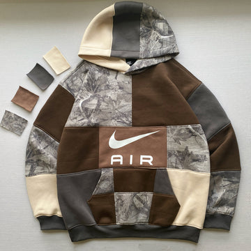 Timber & Moss 1-of-1 Handcrafted Camo Patchwork Hoodie