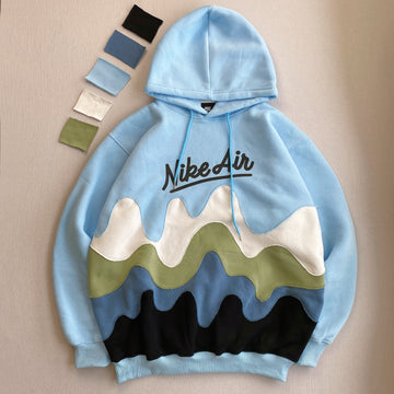 Waveform Patchwork Reworked Hoodie - Sky Drift Edition