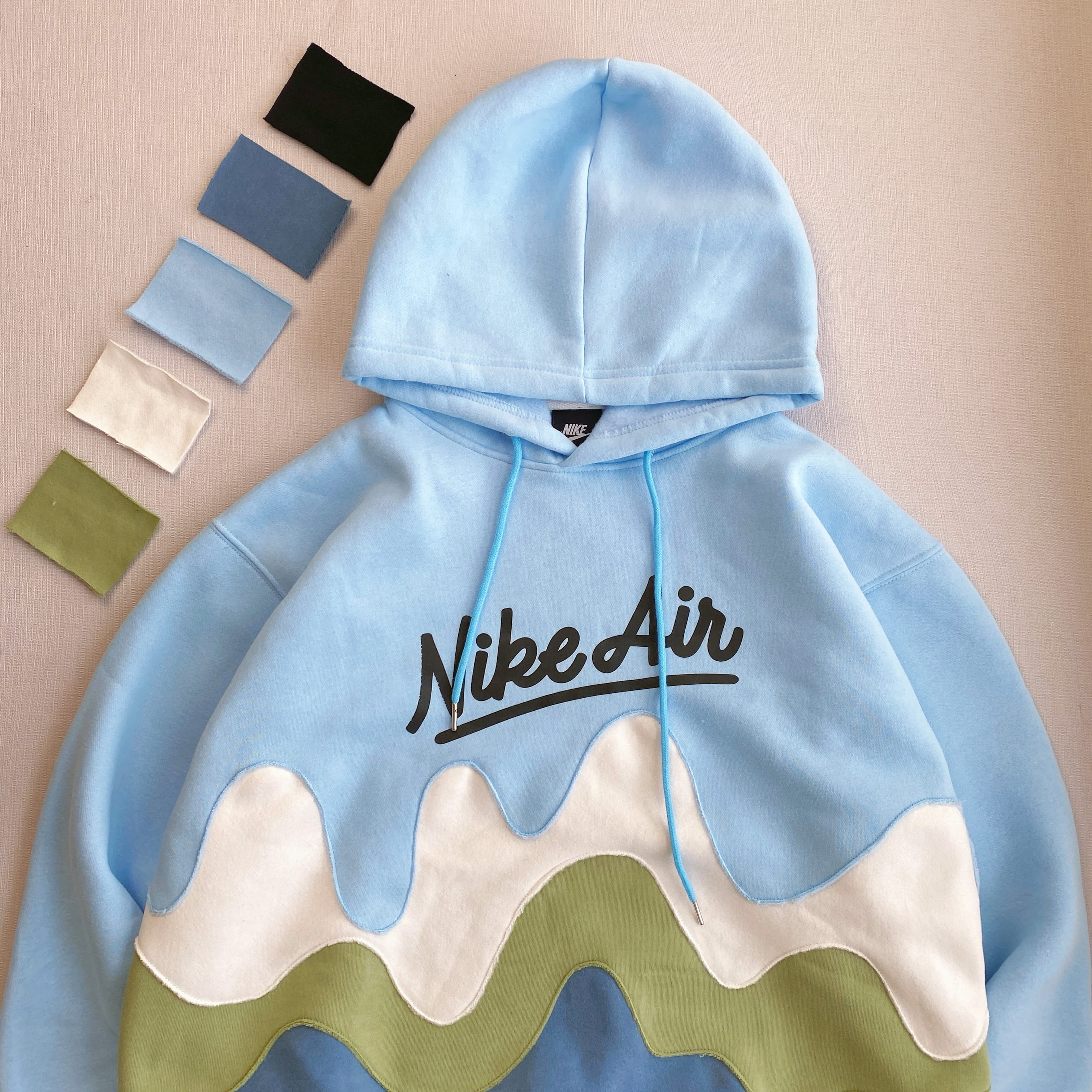 Waveform Patchwork Reworked Hoodie - Sky Drift Edition