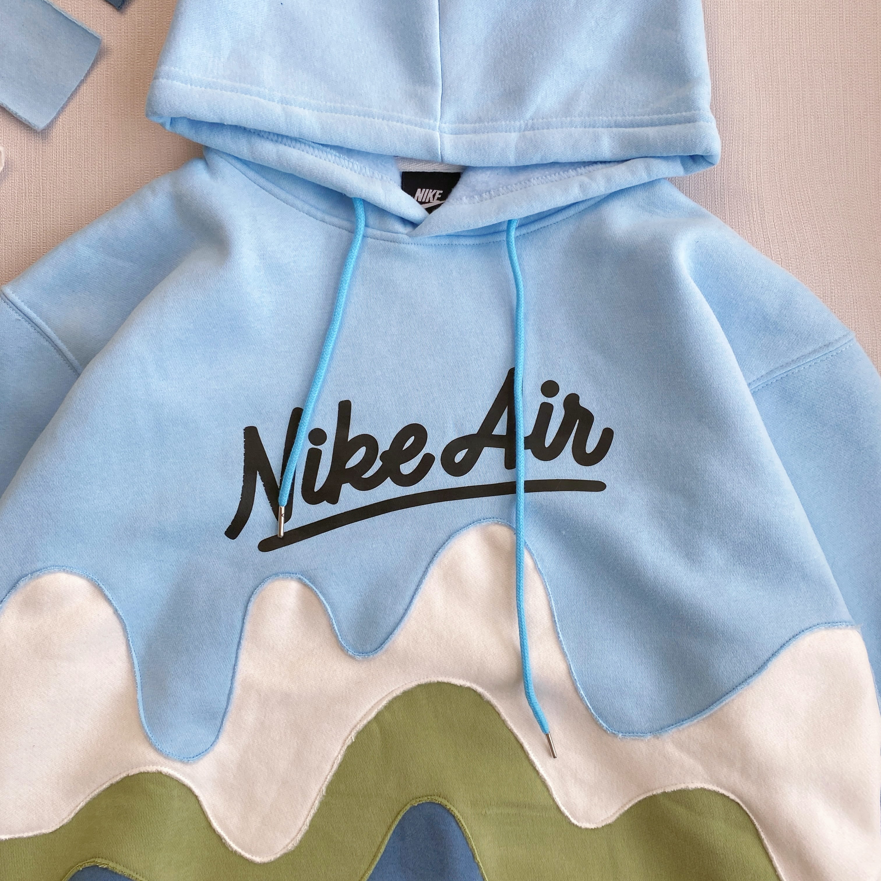 Waveform Patchwork Reworked Hoodie - Sky Drift Edition