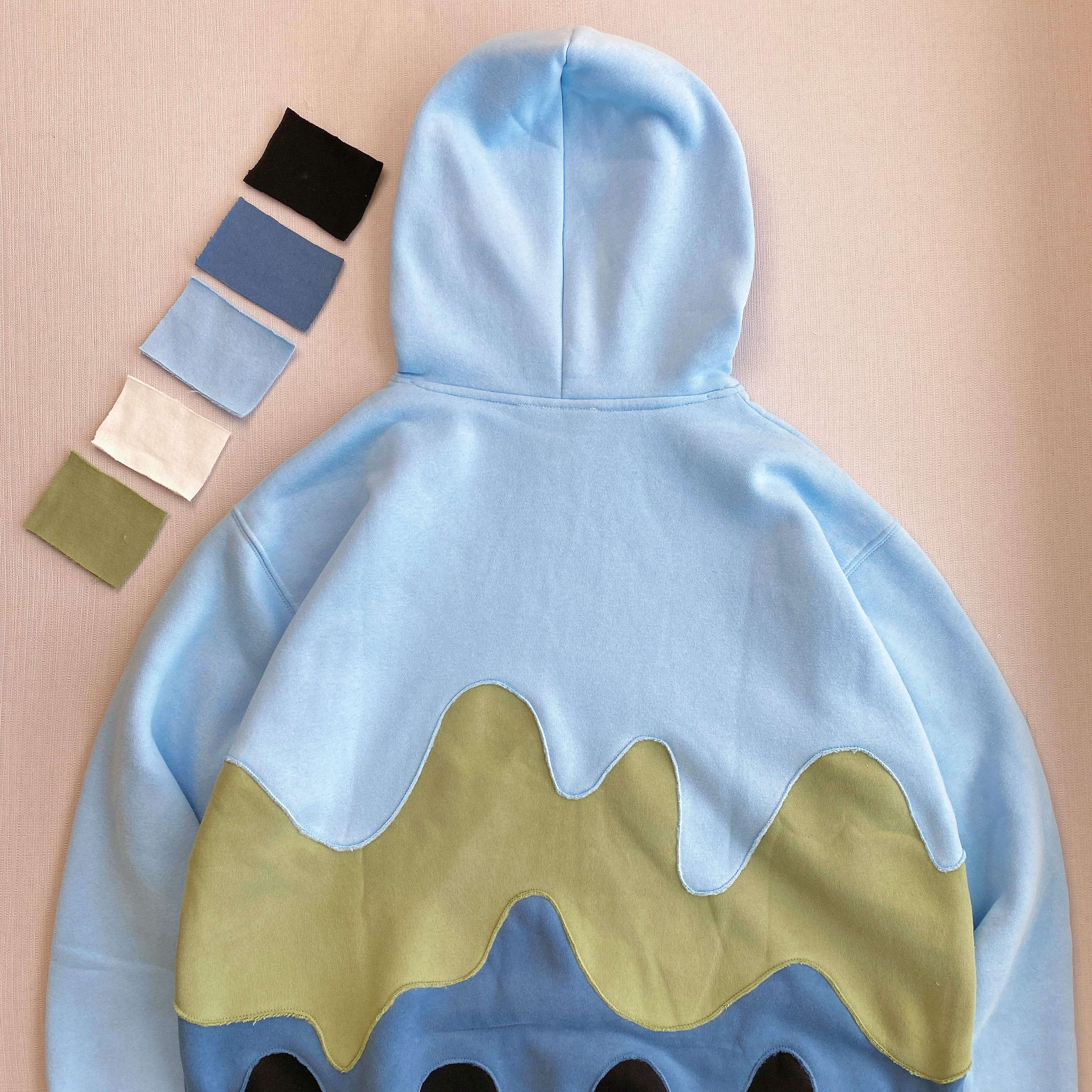 Waveform Patchwork Reworked Hoodie - Sky Drift Edition