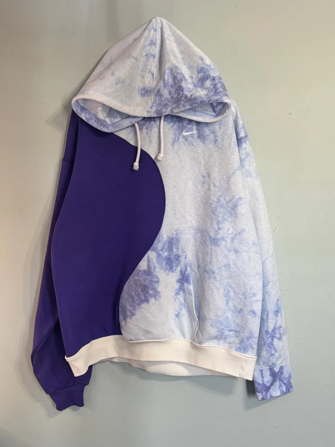 Upcycled purple fan hoodie