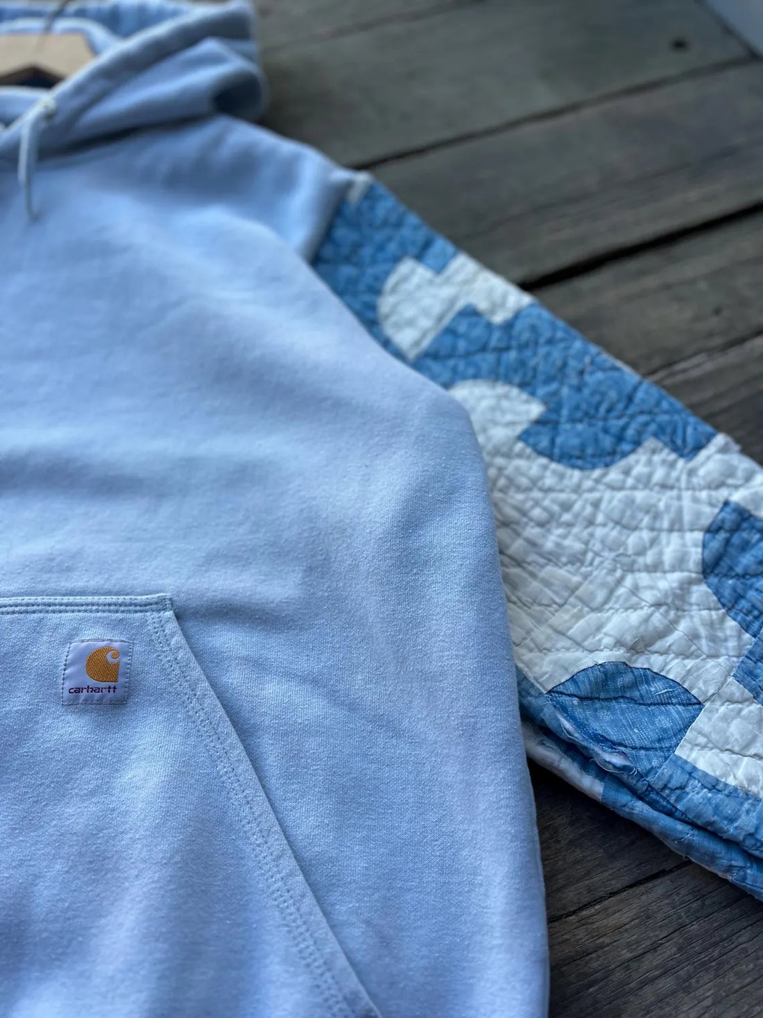 Reworked quilted sleeve hoodie (oversized large) 1