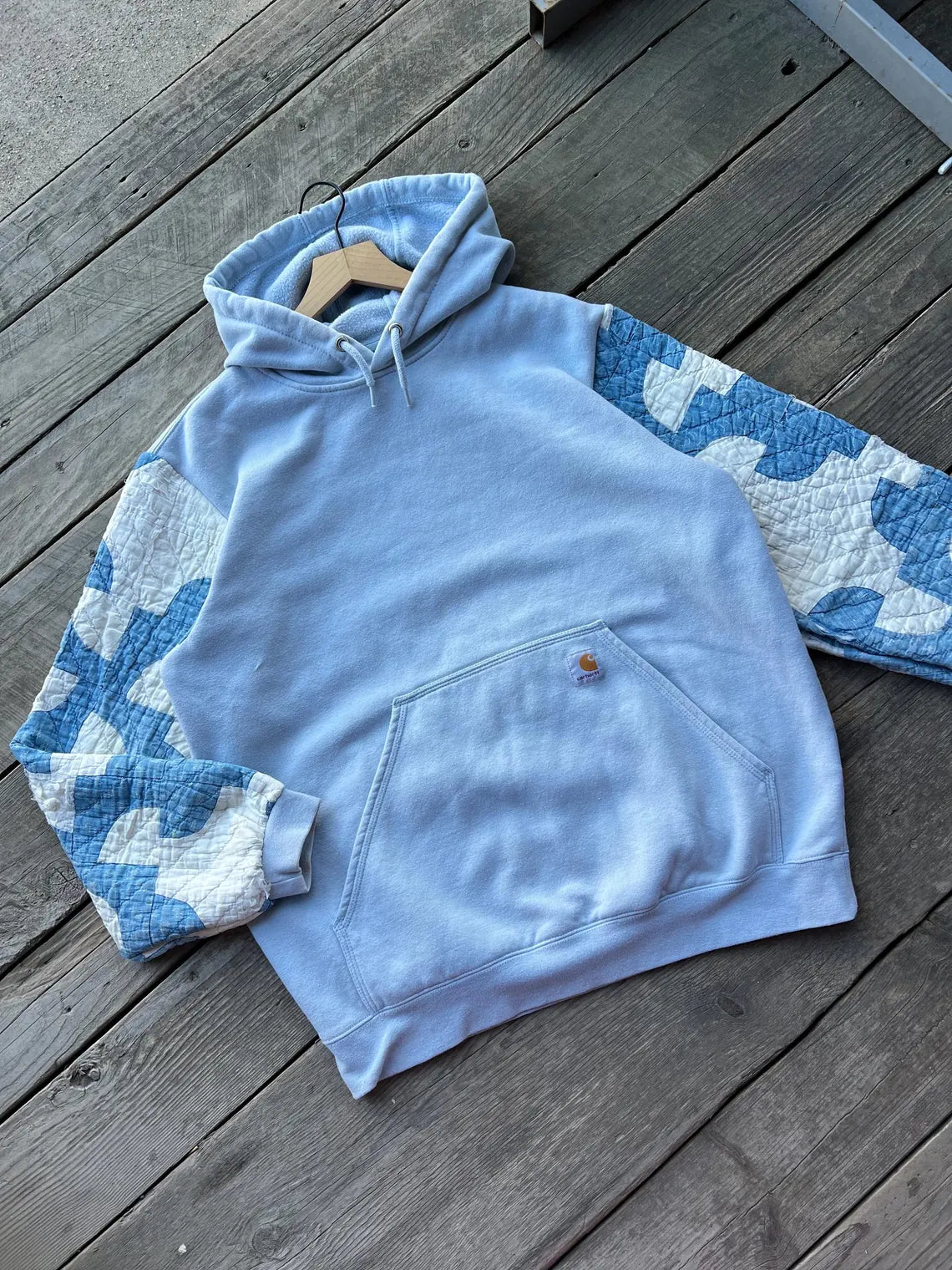 Reworked quilted sleeve hoodie (oversized large) 1