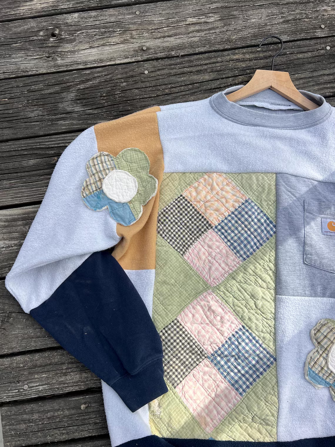 Reworked Crewneck quilted floral (3XL)