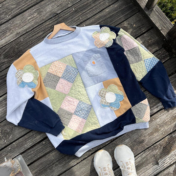 Reworked Crewneck quilted floral (3XL)