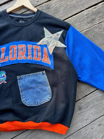 College Patchwork Basketball Crewneck (XL)