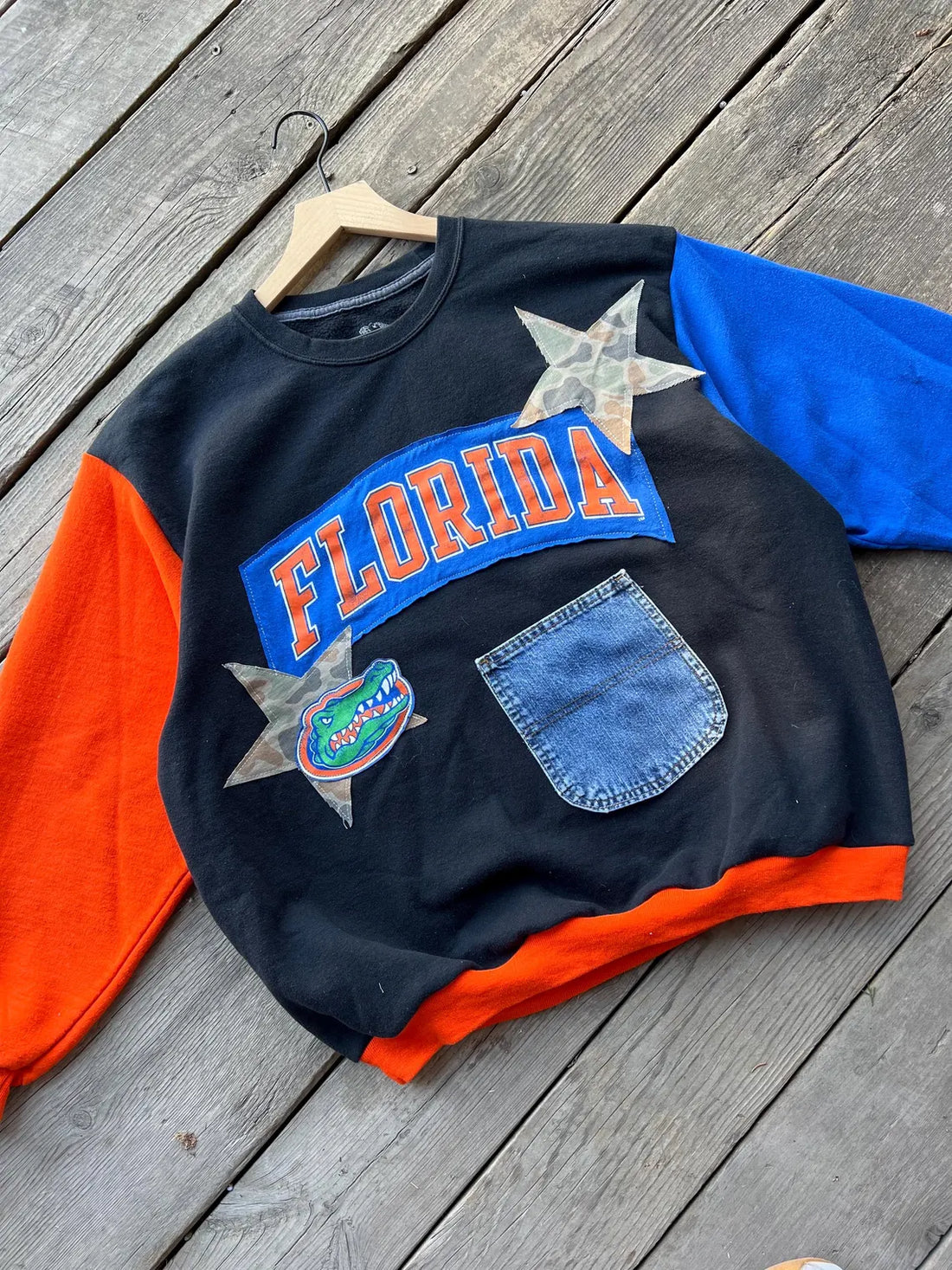 College Patchwork Basketball Crewneck (XL)