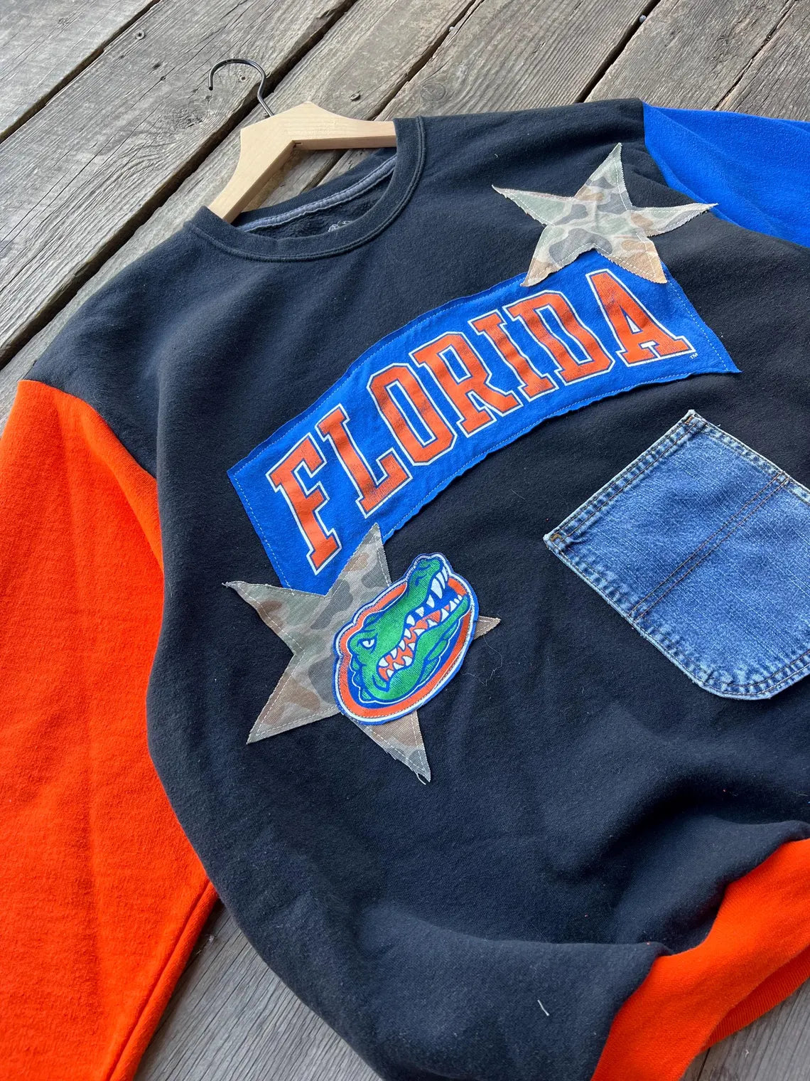 College Patchwork Basketball Crewneck (XL)