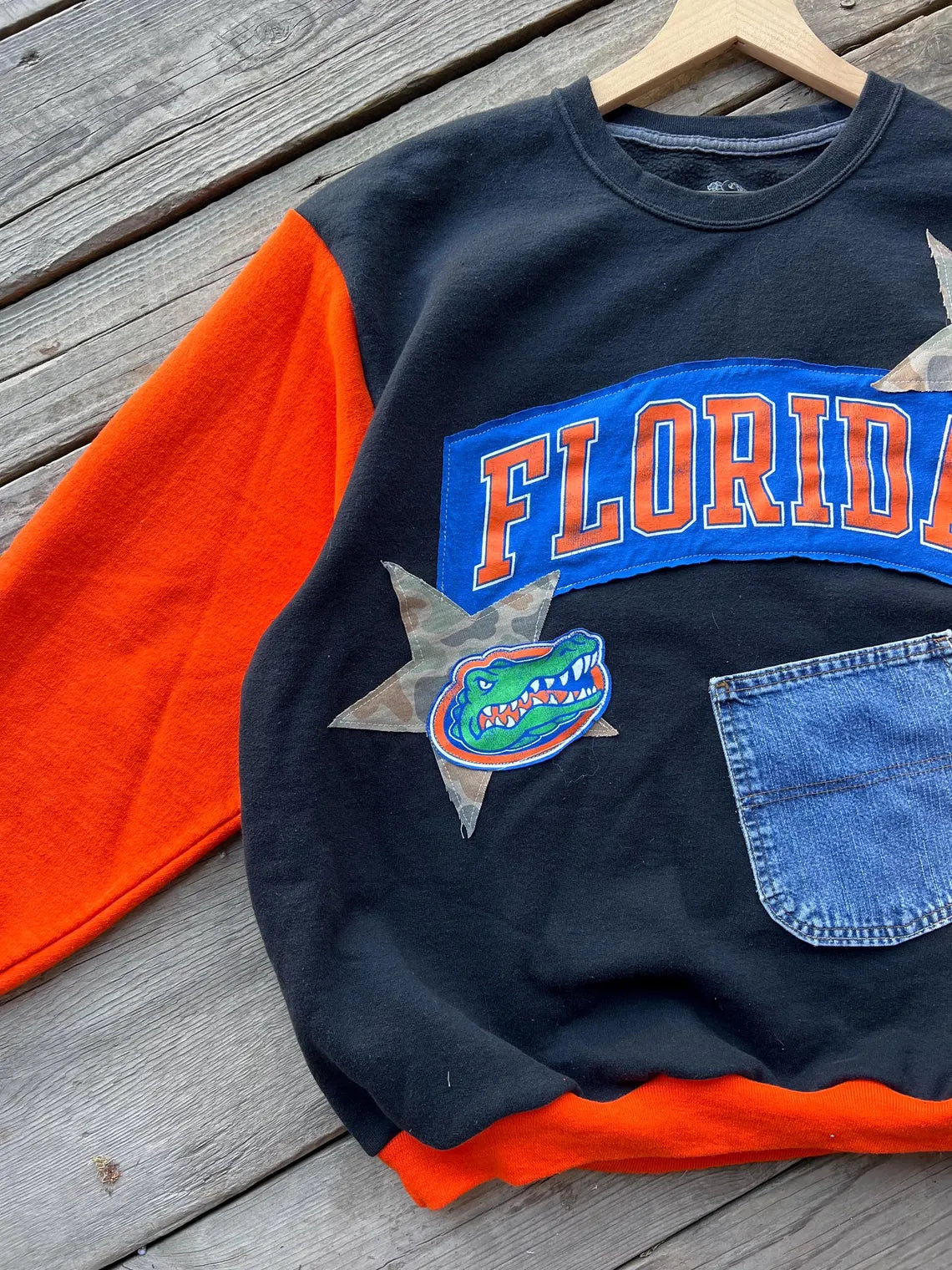 College Patchwork Basketball Crewneck (XL)